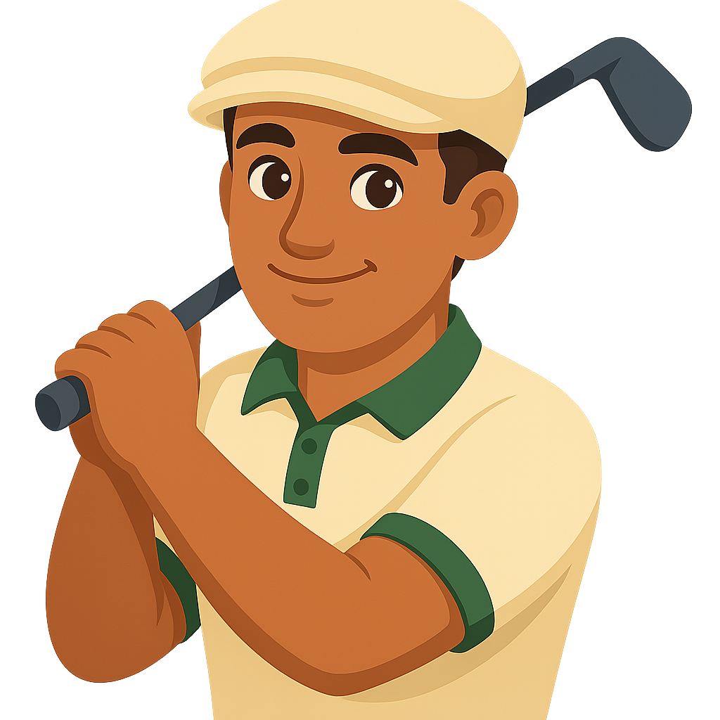 Saneel Nand holding golf club