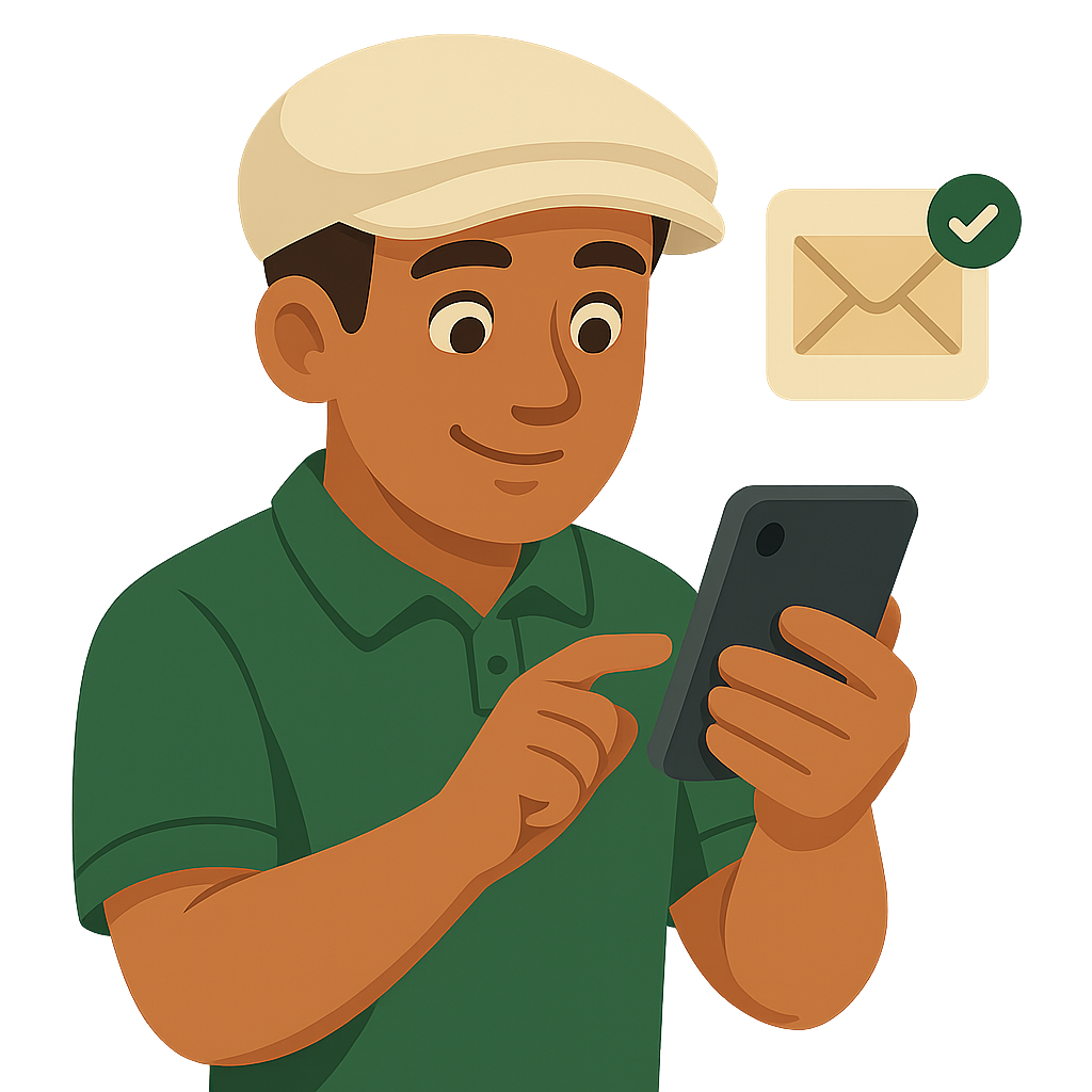 contact us man holding phone to contact website by email